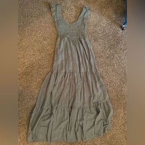 Sage linen feel dress